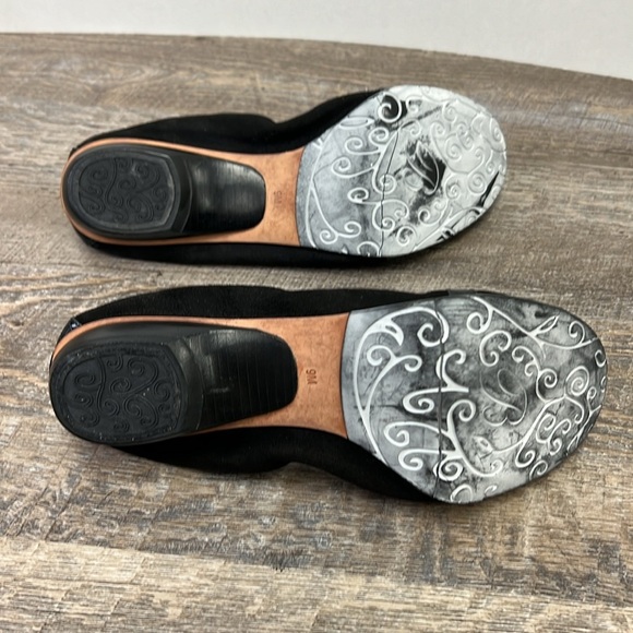 Brighton DANCER Black Suede Croc Embossed Ballet Flats Size 9 - Picture 6 of 14